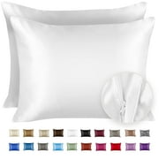 Blissford Satin Pillowcase with Zipper – Soft and Silky Standard Size Pillowcase for Hair and Skin – Reduces Facial Wrinkles - Durable Pillow Cover That Feels Soft and Cool All Night Long – Set of 2